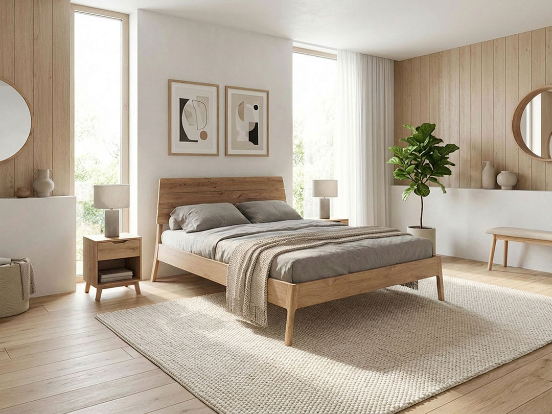 Nordic Design light Eg sengeramme inkl. gavl 140x200 cm