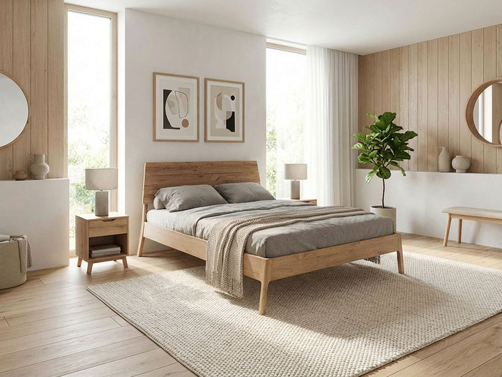 Nordic Design light Eg sengeramme inkl. gavl 140x200 cm