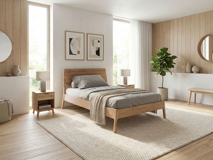 Nordic Design light Eg sengeramme inkl. gavl 90x200 cm