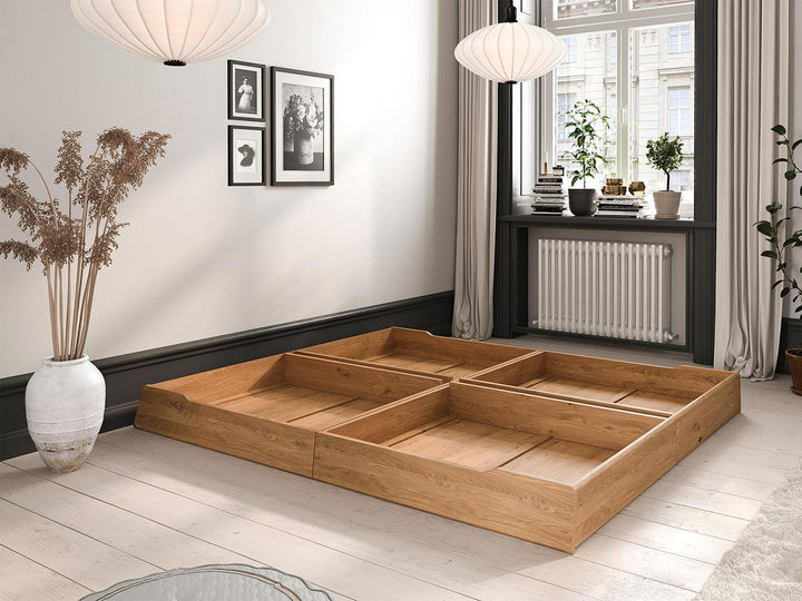 Nordic Design light Eg sengeramme inkl. skuffer 140x200 cm